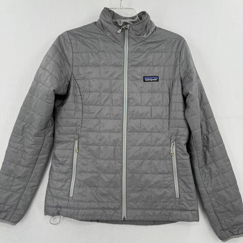 Patagonia Nano‎ Puff Jacket Women Size S Gray Insulated Full Zip 84217